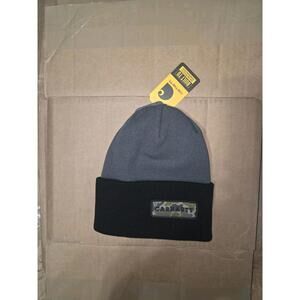 Carhartt Grey and Black Knit Cufed Camo Patch Beanie OSFA Unisex